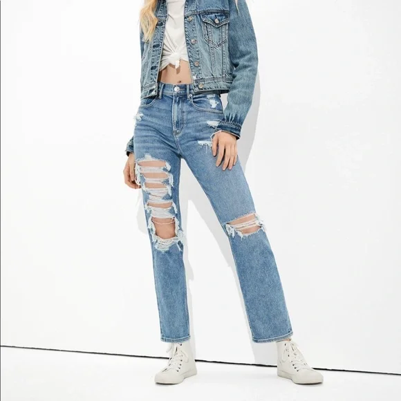 American Eagle Stretch Highest Waist '90s Boyfriend Jean Size 6 Regular NWT - Picture 7 of 8